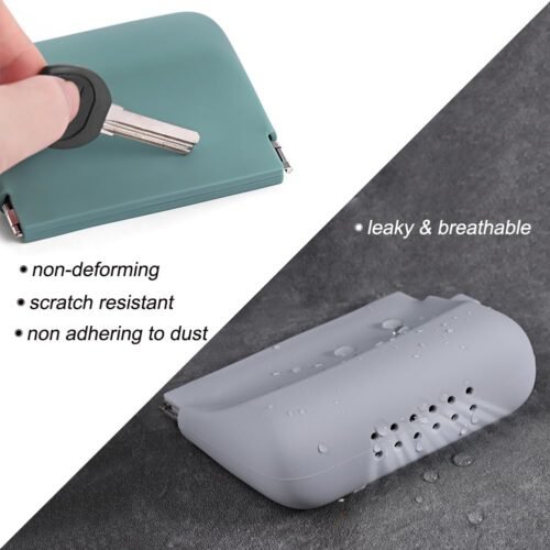 Silicone Headphone Organizer Wired Earbud Case Pouch, Portable Data Cable Organizer Case, Silicone Coin Purse Pouch Change Holder for Women and Men (Small, Purple) - 이미지 2
