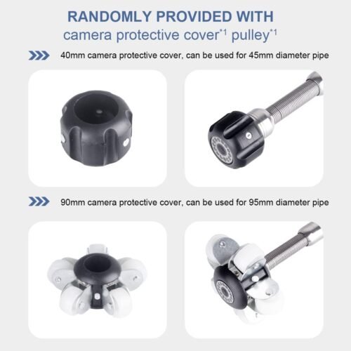 Sewer Camera Head Accessories 6LED Waterproof IP68 for Pipe Drain Endoscope Camera Replacement with Wheel and Protective Cover (0.9inch/23mm) - 이미지 2