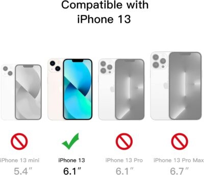 JETech Kickstand Case for iPhone 13, 6.1-Inch, Support Wireless Charging, Slim Shockproof Bumper Phone Cover, 3-Way Metal Stand (Clear) - 이미지 2