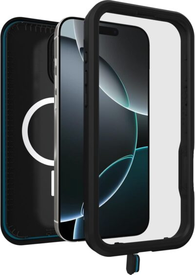 OtterBox iPhone 16 Pro Max FRĒ Series Waterproof Case with MagSafe (Designed by LifeProof) - Black, Waterproof, 60% Recycled Plastic, Sleek and Stylish - 이미지 3