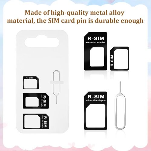 10 Pack Sim Card Adapter Kit, Sim Adapter 4 in 1 Micro Sim Card Adapter Standard Converter Kit with Sim Card Removal Tool and Steel Sim Tray for Smartphone Devices - 이미지 4