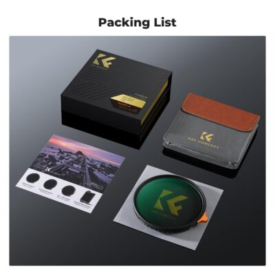 K&F Concept 72mm Variable ND Lens Filter ND3-ND1000 (1.5-10 Stops) Putter Adjustable HD Neutral Density Filter with 28 Multi-Layer Coatings for Camera Lens (Nano-X Series) - 이미지 8