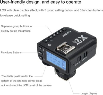 Godox X2T-C TTL Wireless Flash Trigger for Canon, Support 1/8000s HSS Function, 5 Dedicated Group Button and 3 Function Button for Quick Setting - 이미지 2