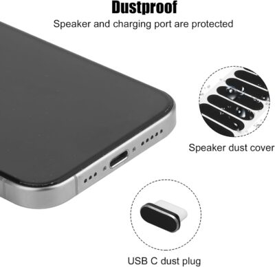 4pcs USB C Dust Plugs and 20pcs Phone Speaker Covers, USB C Port Covers Anti Dust Charging Port Covers Phone Speaker Protector for iPhone 15 16 Series and All Type C Devices - 이미지 6