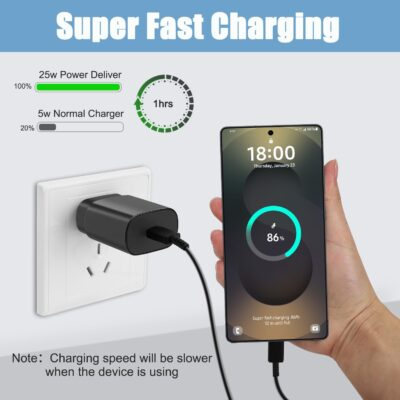 S25 S24 S23 S22 Ultra Samsung Charger Fast Charging,25W Android Phone Charger Cord Type C Block & Super Fast Charger USB C Cable 10Ft for Samsung Galaxy S25/S24/S23/S22/S21/S20/Plus/Ultra/FE,2 Pack - 이미지 3