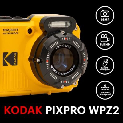 KODAK PIXPRO WPZ2 Rugged Waterproof Shockproof Dustproof WiFi Digital Camera 16MP 4X Optical Zoom 1080P Full HD Video Vlogging Camera 2.7" LCD (Yellow) - 이미지 2