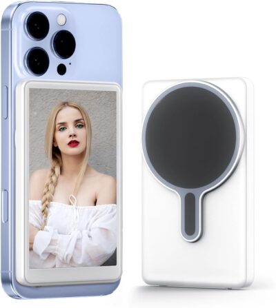 Phone Vlog Selfie Monitor Screen, Magnetic Mount, 1080P Wireless Recording, Using Phone Rear Camera for Selfie Vlog, Live Streaming, TikTok, Compatible with iPhone/Android (1#)