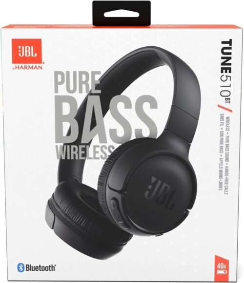 JBL Tune 510BT - Bluetooth headphones with up to 40 hours battery, microphone for call, foldable and comfortable, Android and iOs compatible (Black) - 이미지 3