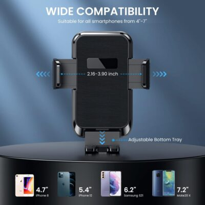 Qifutan Phone Mount for Car Vent [Upgraded Metal Clip] Cell Phone Holder Car Hands Free Cradle in Vehicle Car Phone Holder Mount for Smartphone, iPhone, Cell Phone Automobile Cradles Universal - 이미지 7