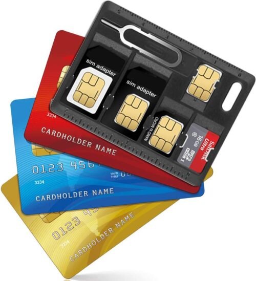 1 Pack SIM Card Holders with Tray Opener Pins, Card Storage Tool Set for Standard Micro Nano Micro-SD Memory Cards, with 3 Card Adapters and 1 Eject Pins - Black - 이미지 3