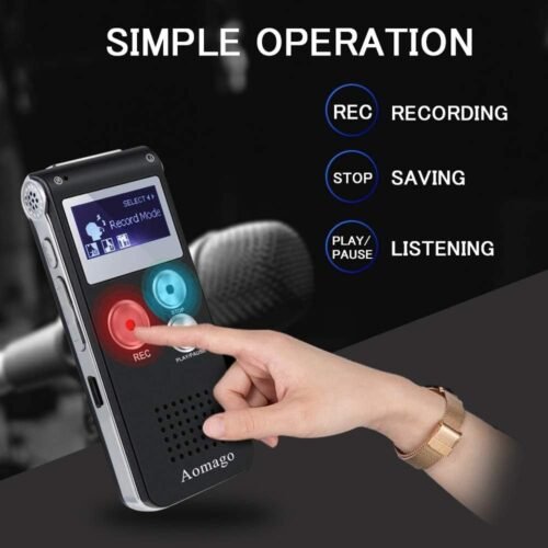 64GB Digital Voice Recorder Voice Activated Recorder for Lectures, Meetings, Interviews Aomago Audio Mini Recorder Portable Tape Dictaphone with Playback, USB, MP3 - 이미지 3