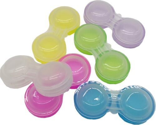 60PCS Contact Lens Cases Contact Lens Holder Box Left/Right Eyes Contact Lens Container, 6 Colors - 이미지 2