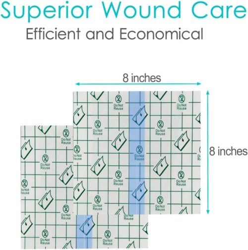 Waterproof Shower Cover Shields for Dialysis Port Picc Line Chest Catheter PD Peritoneal Dialysis Chemo Port Feeding Tube Shower Protector 8" x 8" (Pack of 25) - 이미지 5