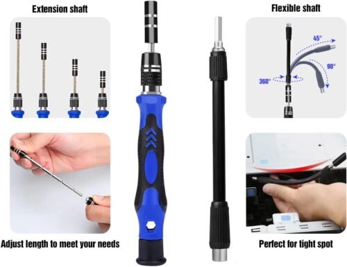 142 IN 1 Professional Computer Repair Tool Kit, Precision Screwdriver Set with 120 Bits Magnetic Repair Tool Kit for iPhone, MacBook, Computer, Laptop, PC, Tablet, PS4, Game Console, and Others - 이미지 3