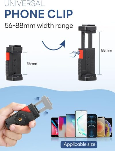 Smartphone Vlogging Kit for iPhone 16/15/14 Mini/Pro/Max, Android Smartphone Content Creator Kit w/Microphone Light Auto-Switch Phone Clip for YouTube Tiktok Live Steam (Vlog K2) - 이미지 2