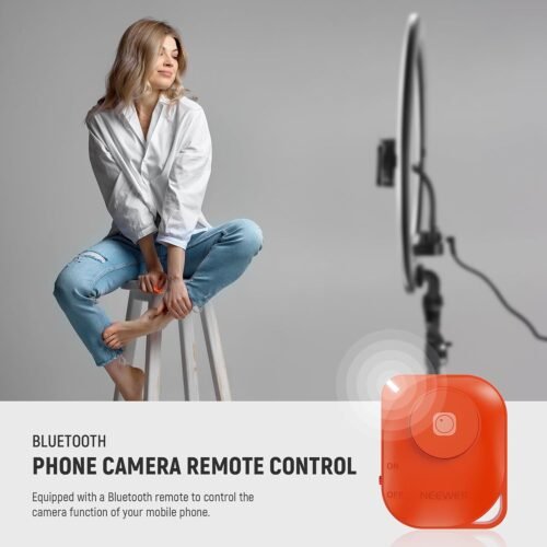 NEEWER Professional 18 Inch Ring Light with Tripod Stand Phone Holder Compatible with iPhone, 45W Remote Shutter App Control, Video Recording Makeup Selfie Studio Streaming Filming, RP18B Pro Black - 이미지 6