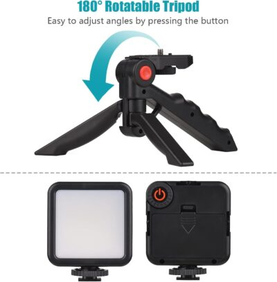 Andoer Smartphone Vlog Kit Mini LED Video Light + Cardioid Microphone + Extendable Phone Clip + Tripod with Adjustable Brightness for Live Stream Vlog Video Shooting Video Conference Selfie - 이미지 8