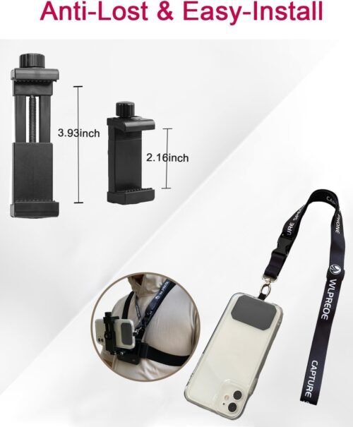 Phone Chest Mount Head Strap Accessories - Vlogging Kit for iPhone, POV Phone Holder Compatible With iPhone 16 Pro Max Plus 15 14 - Hands Free Body Camera Mount for Immersive Fishing Video Recording - 이미지 5