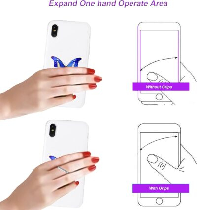 Transparent Clear Phone Ring Grips Holder Kickstand, Finger Ring Stand for Cell Phone Tablet Case Accessories(Round-Clear) (1) - 이미지 4