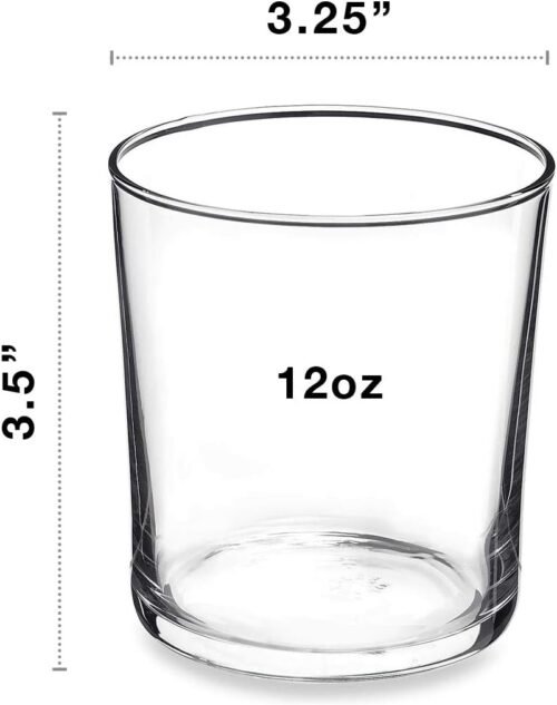 Bormioli Rocco Bodega Collection Glassware – Set Of 12 Medium 12 Ounce Drinking Glasses For Water, Beverages & Cocktails – 12oz Clear Tempered Glass Tumblers - 이미지 3