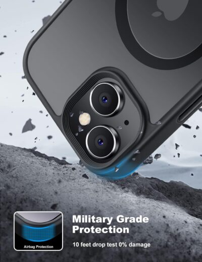 Magnetic for iPhone 15 Case Drop Resistant Matte Skin Feeling Back Cover Shockproof Slim Fit for iPhone 15 Phone Case，Matte Black - 이미지 3