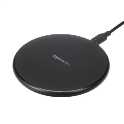 Amazon Basics 15W Qi Certified Wireless Phone Charger Pad, Fast Charging Pad for iPhone 16/15/14/13/12/11/X, Samsung and More, with USB Cable, Black - 이미지 2