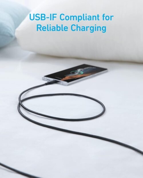 Anker USB A to USB C Cable, Charger Cord (2 Pack, 6FT), for Samsung Galaxy Note 10/S10+ S10, LG V30 (Black) - 이미지 3