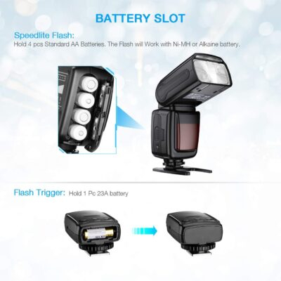 Powerextra LCD Display Flash Speedlite, 2.4G Wireless Flash Trigger Transmitter Kit for CA Nikon Pentax Panasonic Olympus and Sony DSLR Camera, Digital Cameras with Standard Hot Shoe - 이미지 6