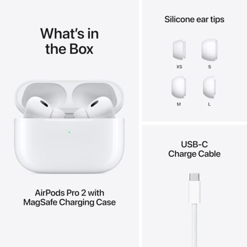 Apple AirPods Pro 2 Wireless Earbuds, Active Noise Cancellation, Hearing Aid Feature, Bluetooth Headphones, Transparency, Personalized Spatial Audio, High-Fidelity Sound, H2 Chip, USB-C Charging - 이미지 7