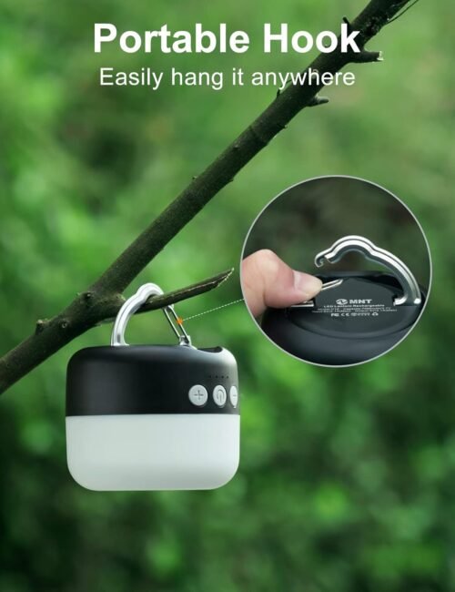 LED Camping Lantern Rechargeable 1000LM, Up to 300H Running Time Camping Tent Light, 6700mAh Emergency Hanging Light for Hurricane, Power Outages, Home, Hiking, Water-Resistant, Black - 이미지 4