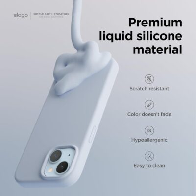 elago Compatible with iPhone 15 Case, Liquid Silicone Case, Full Body Protective Cover, Shockproof, Slim Design, Anti-Scratch Soft Microfiber Lining, 6.1 inch (Light Blue) - 이미지 3