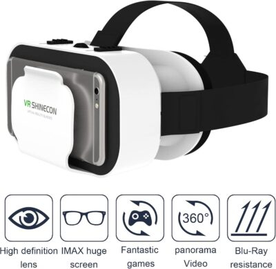 VR Headset,3D VR Glasses Virtual Reality Headset for iPhone & Android with Controller, Compatible 4.7-6.5 inch, Adjustable Universal Virtual Reality Goggles for Kids & Adults - 이미지 3