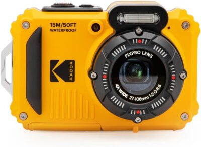 KODAK PIXPRO WPZ2 Rugged Waterproof Shockproof Dustproof WiFi Digital Camera 16MP 4X Optical Zoom 1080P Full HD Video Vlogging Camera 2.7" LCD (Yellow)