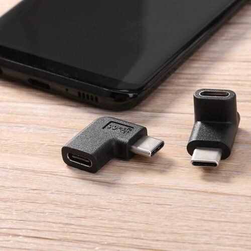 USB C Angle Adapter [2 Pack] 90 Degree USB C Type C Male to Female Adapter, Right Left Up Down Angled USB-C USB 3.1 Type-C Extension Laptop, VR, Smartphones & Tablet (Left/Right & Up/Down) - 이미지 6
