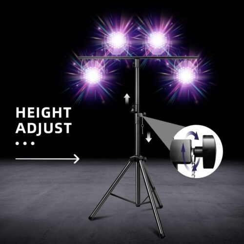 DJ Lights Stand, Heavy Duty DJ Stand 1 Pack, Portable Par Can Tripod Stage Light Stand Adjustable Height 41-95 Inch, DJ Lighting T Bar Suitable for Stages, Bar, Banquet, Party - 이미지 2