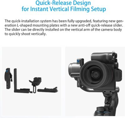 FeiyuTech SCORP 2 Gimbal Stabilizer for DSLR and Mirrorless Camera, Integrated Al Tracking Sensor, 3-Axis Camera Stabilizer for Sony Canon Panasonic Nikon, 2.5kg Payload Touch Screen Vertical Shooting - 이미지 4
