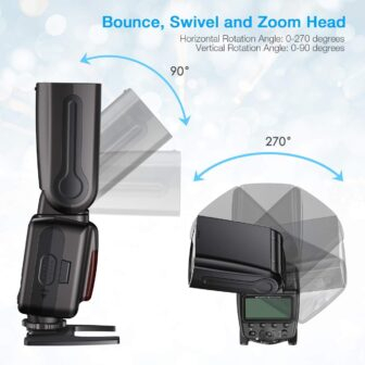 Powerextra LCD Display Flash Speedlite, 2.4G Wireless Flash Trigger Transmitter Kit for CA Nikon Pentax Panasonic Olympus and Sony DSLR Camera, Digital Cameras with Standard Hot Shoe - 이미지 7