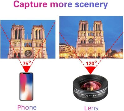 Phone Camera Lens Kit for iPhone, Android, 20X Telephoto Zoom Lens, Phone Wide Angle & Macro Lens, Fisheye, CPL Lenses Compatible with iPhone 12 11 X Xs XR 8 7 6 Plus Samsung and Other Smartphone - 이미지 4