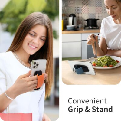 Sinjimoru Detachable Phone Grip Kickstand for Wireless Charging Compatible Phone Finger Holder for iPhone & Smartphones. Sinji Mount S-Grip Black - 이미지 2