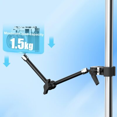 UYODM 2 Pack Articulating Magic Arm Clamp Mount with Super Clamp, 11" Magic Arm Camera Mount with 1/4" Thread, Articulating Arm Friction Camera Mount for Webcam, LED, DSLR, Flash, Security Cameras - 이미지 5