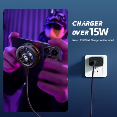 Magnetic Cell Phone Cooler for Gaming Comvin, Mobile Phone Cooling Fan with Dual Mode/Temperature Display,Portable Radiator for iPhone MagSafe Series/Android/iPad/Tablet,Semiconductor Heatsink Cooling - 이미지 7