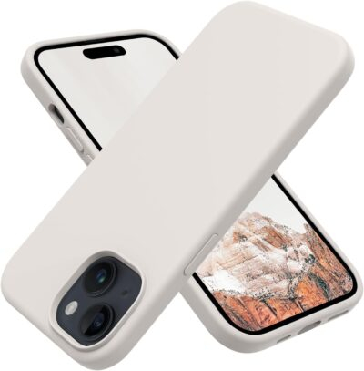 OTOFLY Compatible with iPhone 15 Case, Silicone Shockproof Slim Thin Phone Case for iPhone 15 (6.1 inch), (Stone)