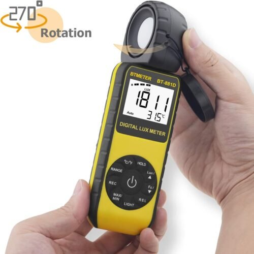 BTMETER BT-881D Digital Illuminance Light Meter, Measure Lights 0.01~400,000 Lux (0.01~40,000 FC) Foot Candles Luxmeter with 270º Rotated Sensor for Plants LED Lights Indoor Outdoor Light Tester - 이미지 2