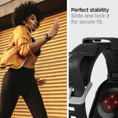Spigen Rugged Armor Pro Designed for Apple Watch Case with Band Series 9/8/SE2/7/6/SE/5/4 45mm/44mm Protective TPU Cover with Strap - 이미지 8