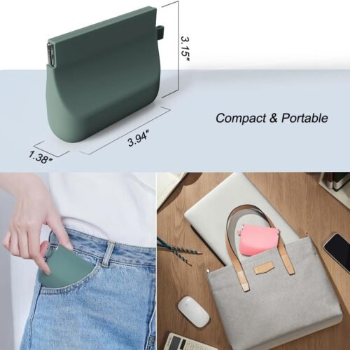 Silicone Headphone Organizer Wired Earbud Case Pouch, Portable Data Cable Organizer Case, Silicone Coin Purse Pouch Change Holder for Women and Men (Small, Purple) - 이미지 4