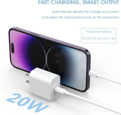 4Pack USB C Charger Block, iGENJUN 20W for Phone Fast Charger Wall Charger with PD 3.0, Compact Type C Power Adapter for Phone 16/15/14/13, Galaxy, Pixel, AirPods Pro (Arctic White) - 이미지 3
