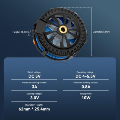 Magnetic Cell Phone Cooler for Gaming, Portable Phone Cooling Fan Type-C Wired with Temperature Display, Phone Radiator for MagSafe, Gaming Semiconductor Cooling for iPhone/Ipad/Android - 이미지 7