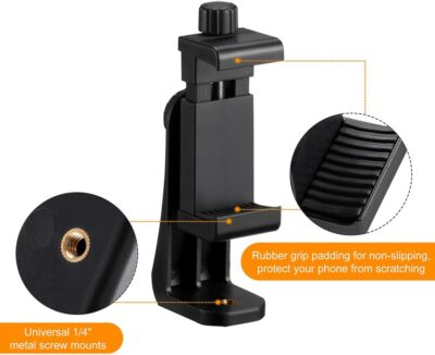 Phone Tripod Mount Adapter/Universal Tripod Cell Phone Holder, Fits Any Smartphone, 1/4" Standard Screw, Rotating Vertical and Horizontal, Compatible with iPhone, Samsung, Selfie Stick, Monopod - 이미지 3