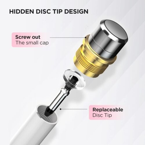 OASO Stylus Pen for Touch Screens, Disc Tip & Magnet Cap Styli Pencil Compatible with Apple iPad pro/iPad 6/7/8/9/iPhone/Samsung Galaxy Tab A7/S7/Fire HD 7/8/10 Plus Tablet/All Touch Devices - 이미지 3