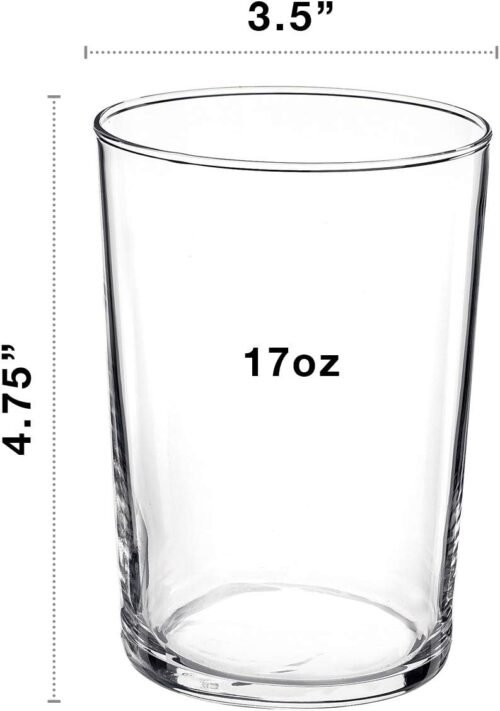 Bormioli Rocco Bodega Collection Glassware – Set Of 12 Maxi 17 Ounce Drinking Glasses For Water, Beverages & Cocktails – 17oz Clear Tempered Glass Tumblers, Transparent - 이미지 3